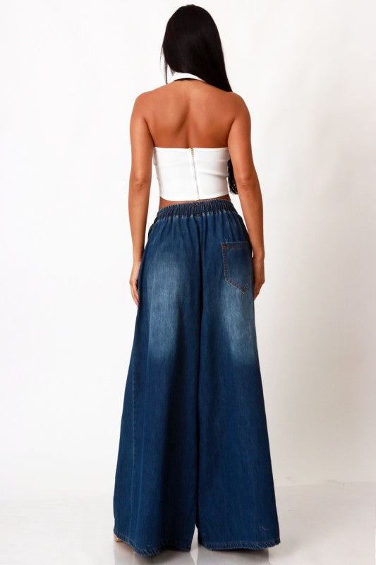 Denim palazzo Pants