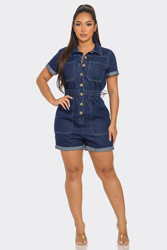 Denim Romper