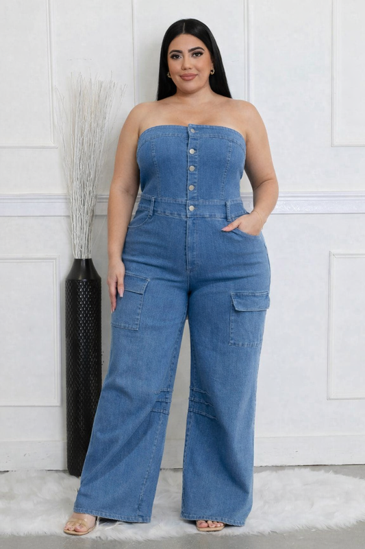 Denim Jumpsuit Plus