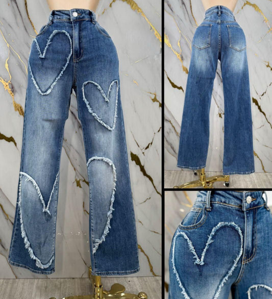 Heart Jeans Pants