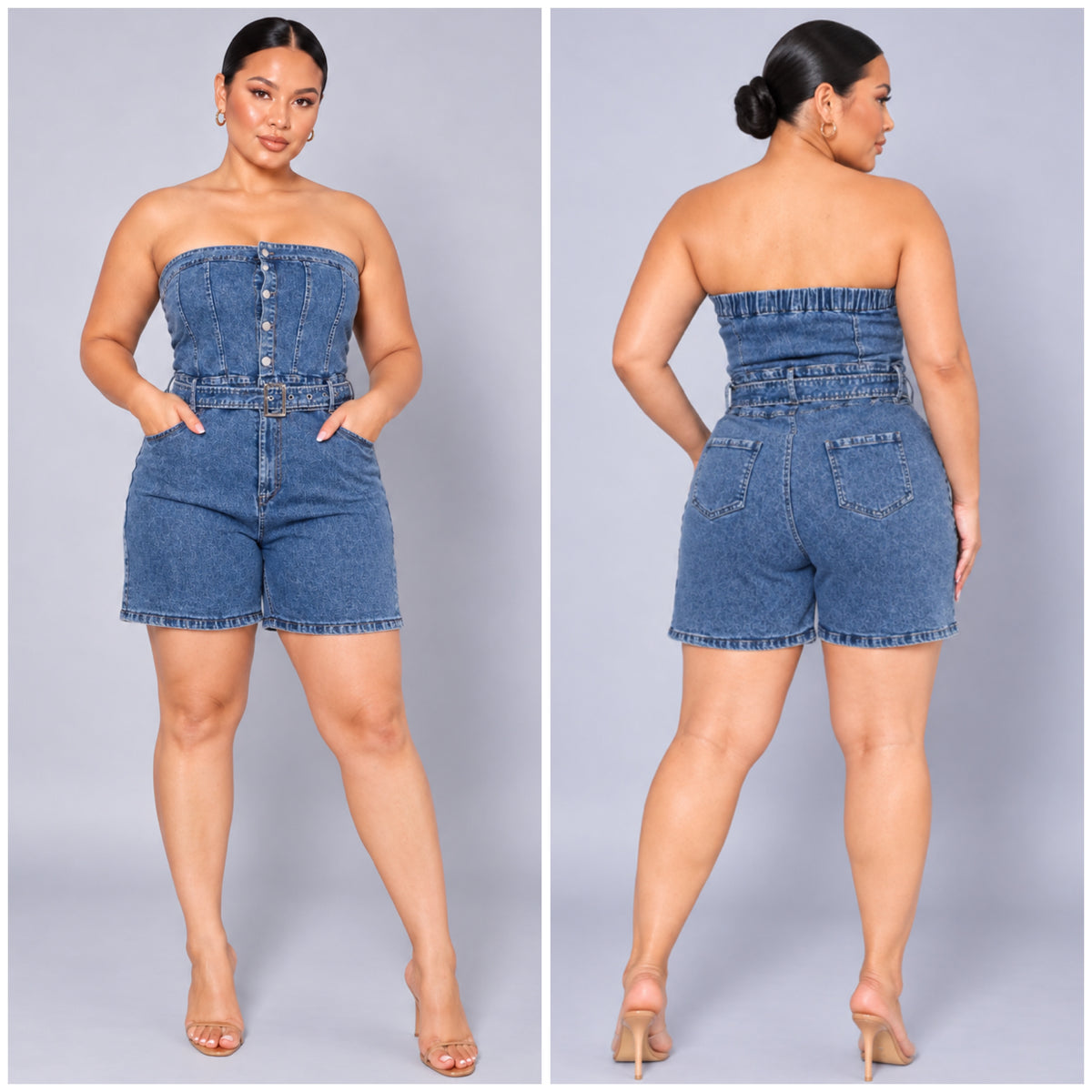 Denim Romper plus