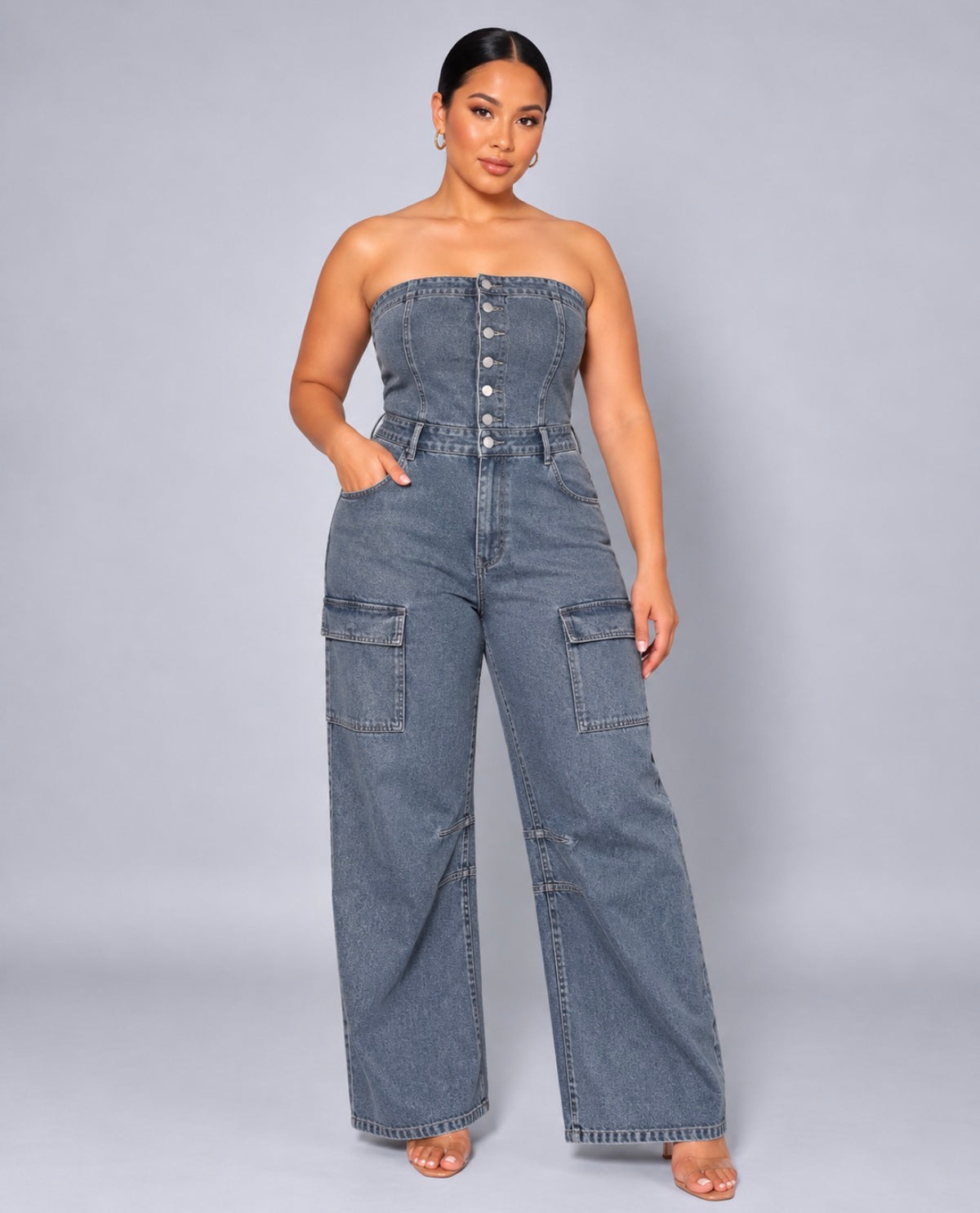 Denim Jumpsuit Plus