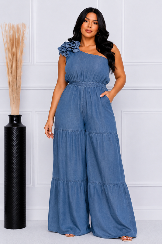 Denim Jumpsuit Plus
