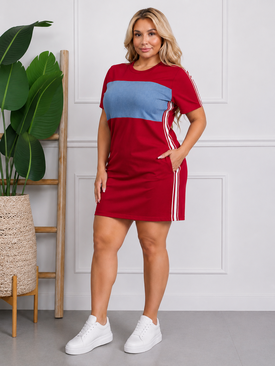 Contrast Dress Plus