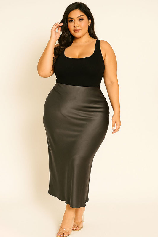 Satin Skirt Plus
