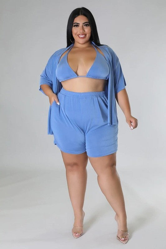 Blue 3 pcs Set Plus