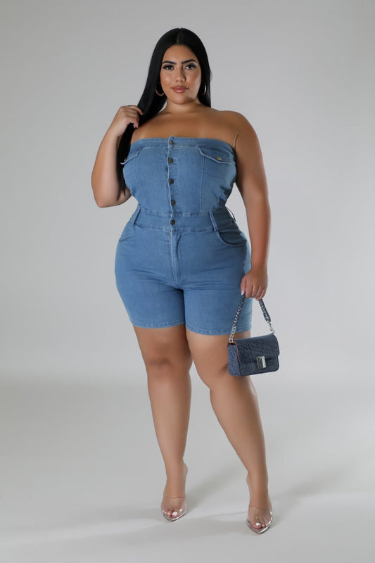 Late Night Texts Romper Plus