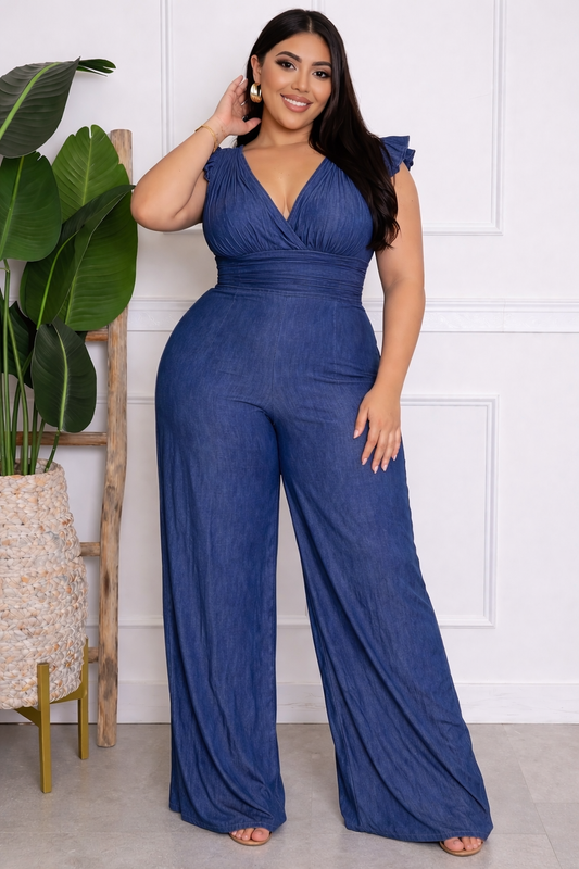 Denim Jumpsuit Plus